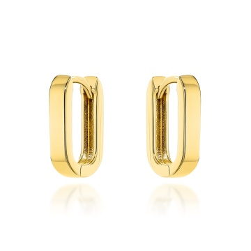 Cercei Aur 14K Rectangulari Rotunjiți cu Închizătoare Engleză