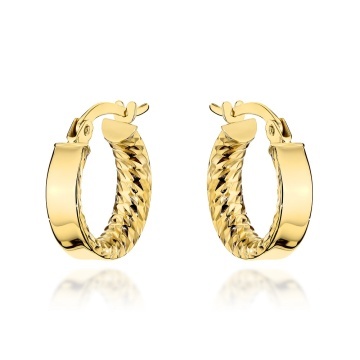 Cercei Aur 14K Rotunzi cu Design Interior Elegant