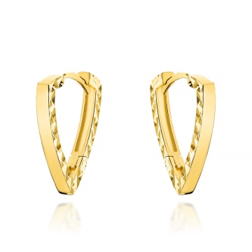Cercei Aur 14K Triunghiuri Diamantate