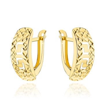 Cercei Din Aur 9K Diamantați Cu Element Decorativ