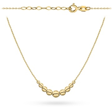 Colier Aur 14K cu Bile Simetrice - Eleganță Atemporală