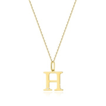 Colier Aur 14K cu Diamant Natural 0.01 ct
