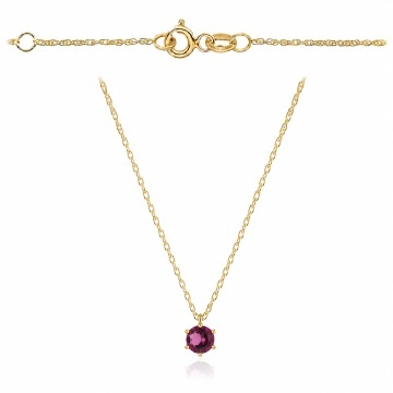 Colier Aur 14K cu Rodolit - Eleganță Rotundă