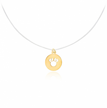 Colier cu fir transparent si Pandantiv Decupat Personaj Animat din AUR 14K