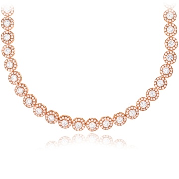 Colier din argint 925 placat cu aur cu cristale Angel Collection - Roze Edition