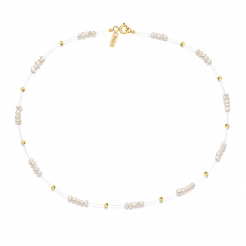Colier Floating Quattro Pearls din AUR 14K și Perle de Cultură