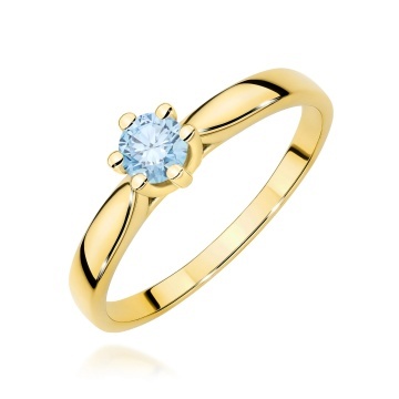 Inel Aur 14K cu Diamant Albastru de Laborator 0.30 ct