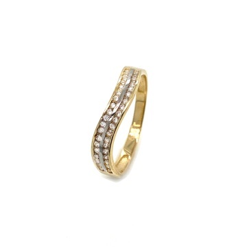 Inel Aur 14k cu Dublu Zirconii Albe