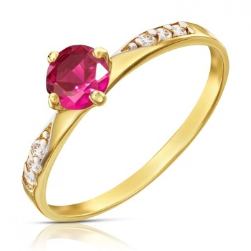 Inel de aur cu zirconiu cubic Only One, rubin pr. 333 3.1545 part
