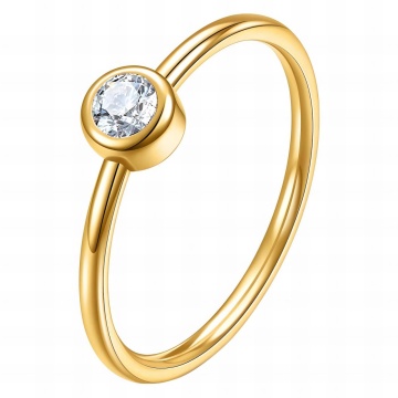 Inel Engagement din Inox placat cu AUR 18K M7/55