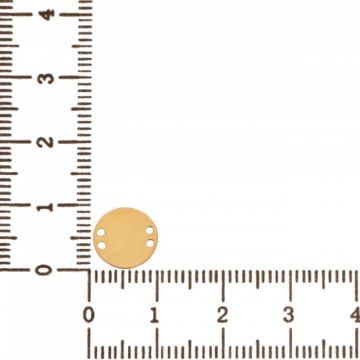 Link din aur 14k - pentru bratara - banut 1cm cu 4 gauri