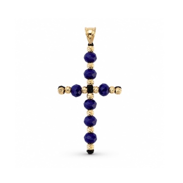 Pandantiv Cruce Dark Blue din AUR 14K