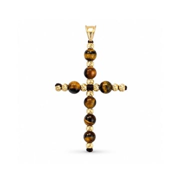 Pandantiv Cruce Ochi de Tigru AUR 14K