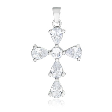 Pandantiv Stellar Cross din argint 925 cu cristale 4.10g