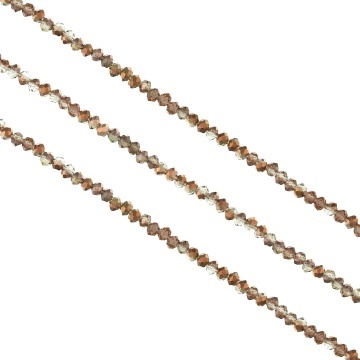 Șirag cristale rondele 3 mm, culoare Rose Gold - Aprox 130 buc
