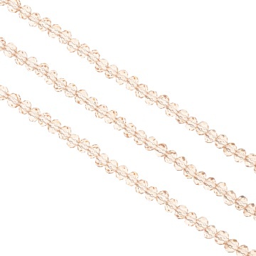 Șirag cristale rondele 4mm - Beige Rose transparent