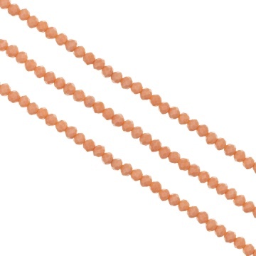 Șirag cristale rondele 4mm, culoare Nude Latte - Aprox 130 buc
