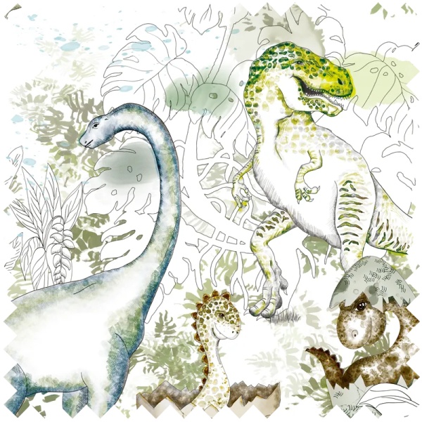 David's Dino In Color Текстилен материал