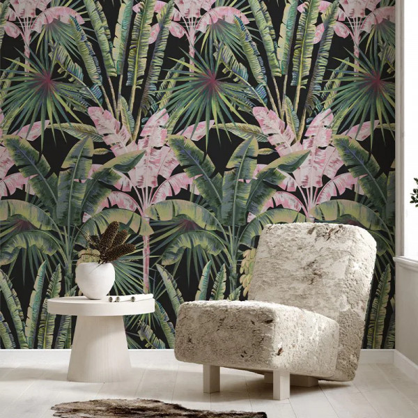 Papier peint Tropical Nature Blush Groove in black – VLAdiLA - Img 3