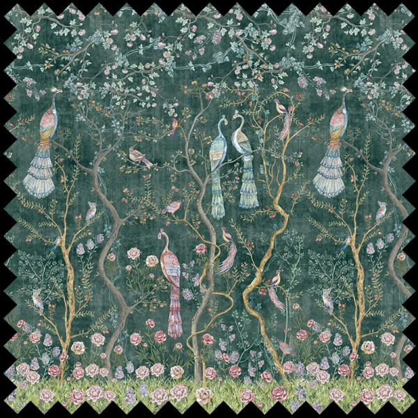 Peacock Chinoiserie in Emerald Текстилен материал