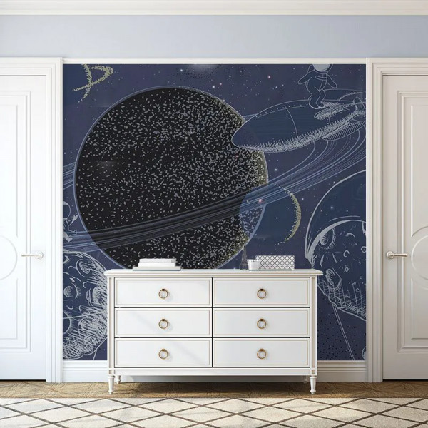 The Outer Space Blue Тапет - Img 1