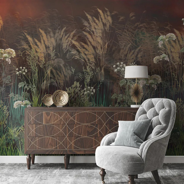 Bright Greenery Nightfall Тапет