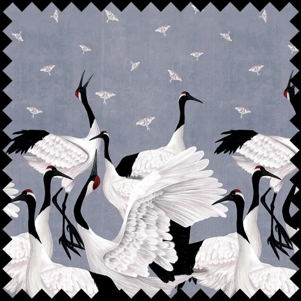 Grus Japonesis in Blue Текстилен материал