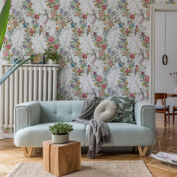 Joie de vivre in White Тапет