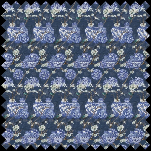 Material Textil Hydrangea and Ginger Tea Party Blue - Img 2