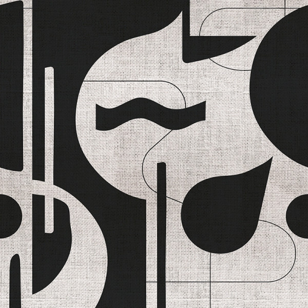 Papier peint Minimaliste Géométrique Contours in Bold (monochrome) – VLAdiLA - Img 2