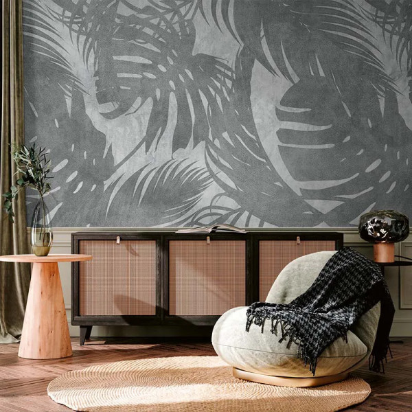 Papier peint Tropical Nature Leaves Original Grey – VLAdiLA - Img 3