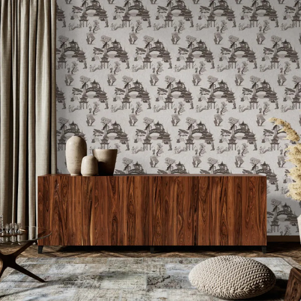 Chinese toile (black) Тапет - Img 3