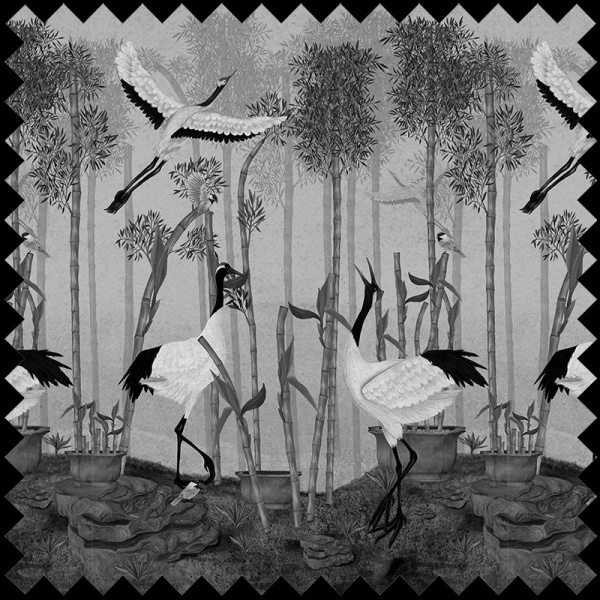 Material Textil Red Crown Sanctuary in Monochrome - Img 2