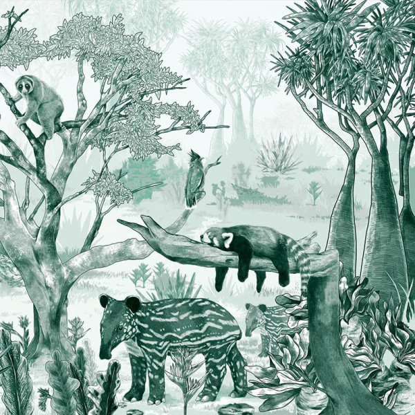 Papier peint Forêt Nature Sleepy Meadow in Green – VLAdiLA - Img 2