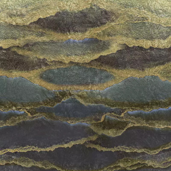 Papier peint Moderne Abstrait Goldleaf Ripples – VLAdiLA - Img 2