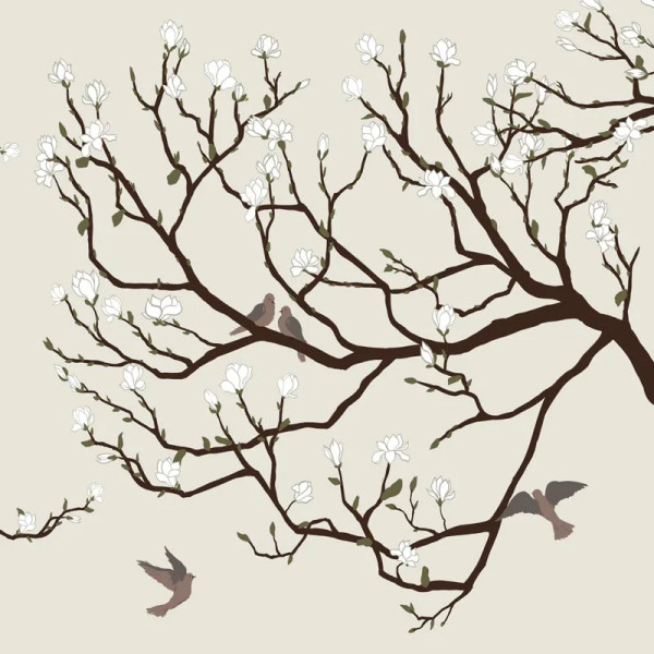 Papier peint Nature Oriental Doves at my window – VLAdiLA - Img 2