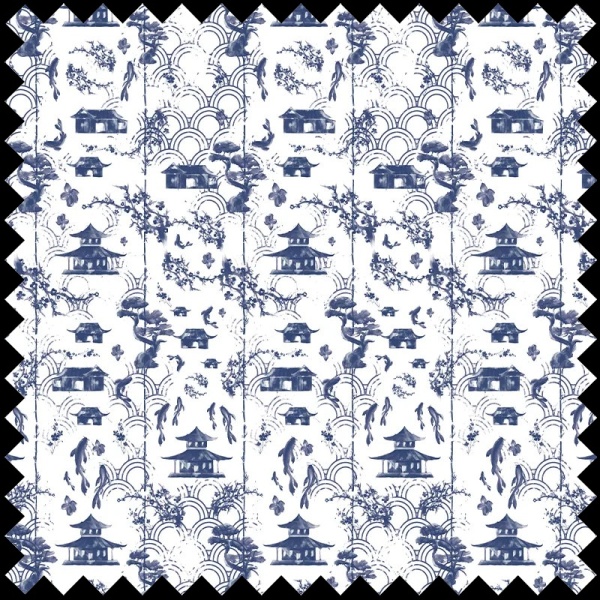 Tissu Blue Imari - Img 2