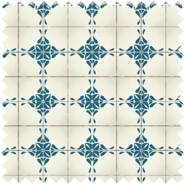 Vintage Blue Tiles Текстилен материал