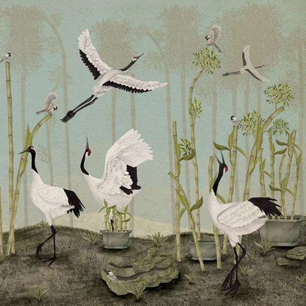 Обои Red Crown Sanctuary in Sky Blue - Img 2