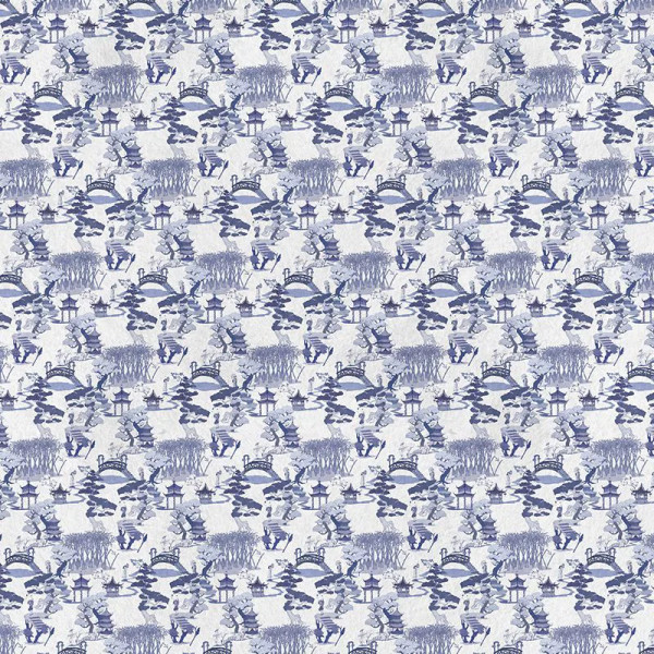Papier peint Aquarelle Noble Chinese toile (blue) – VLAdiLA - Img 2