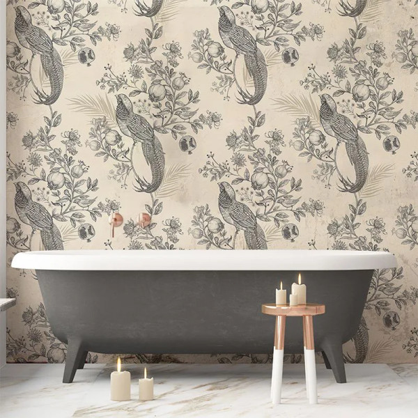 Papier peint Floral Noble Pomegranate Garden In Grey – VLAdiLA - Img 3