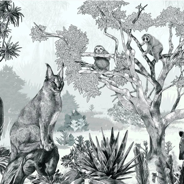 Papier peint Forêt Nature Sleepy Meadow Gray – VLAdiLA - Img 2