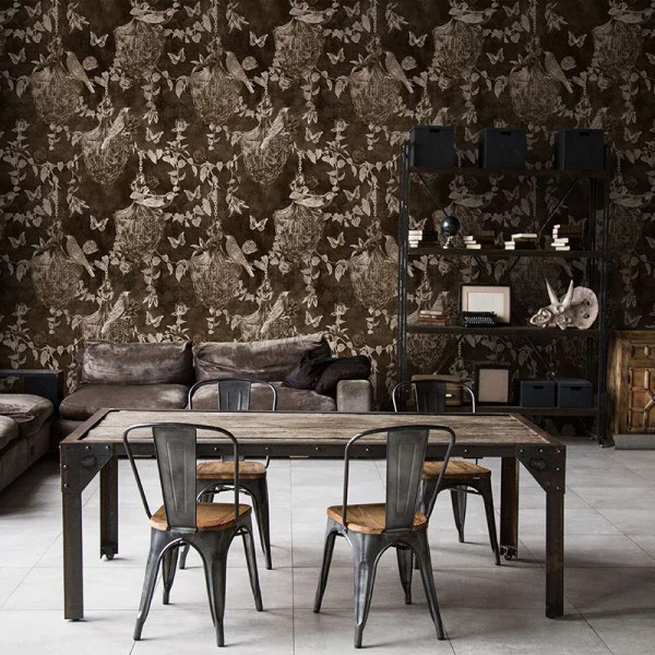 Papier peint Montagne Floral Majestic Memoir Dark Brown – VLAdiLA - Img 3