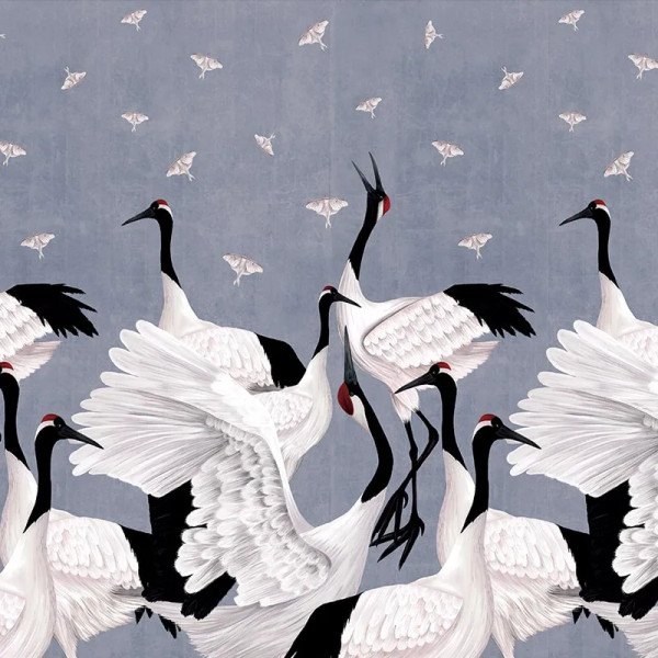 Papier peint Nature Oriental Grus Japonesis in Blue – VLAdiLA - Img 2