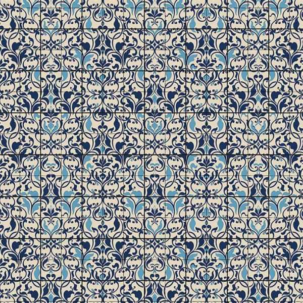 Papier peint Montagne Floral Royal Blue – VLAdiLA - Img 2