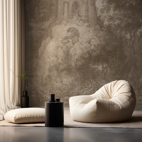 Papier peint panoramique Baroque Nature Eternal Ruins cream – VLAdiLA - Img 2
