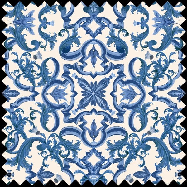 Tissu Ornate Azul - Img 2