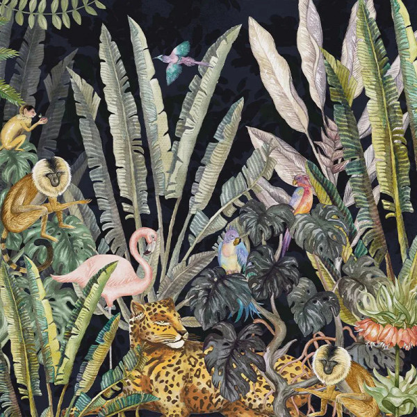 Wonderland Jungle in Black Тапет - Img 2