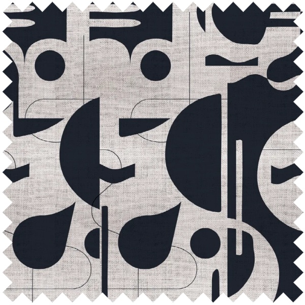 Contours in Bold (monochrome) Текстилен материал