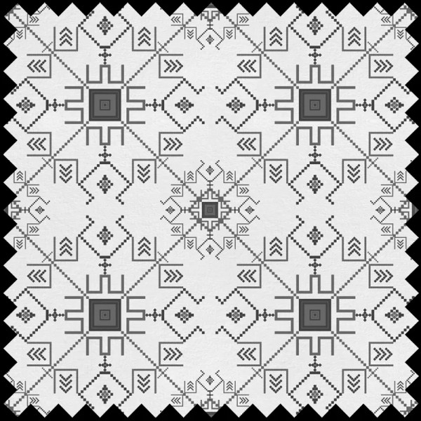 Material Textil Raza de Soare (alb-negru)